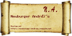 Neuburger András névjegykártya
